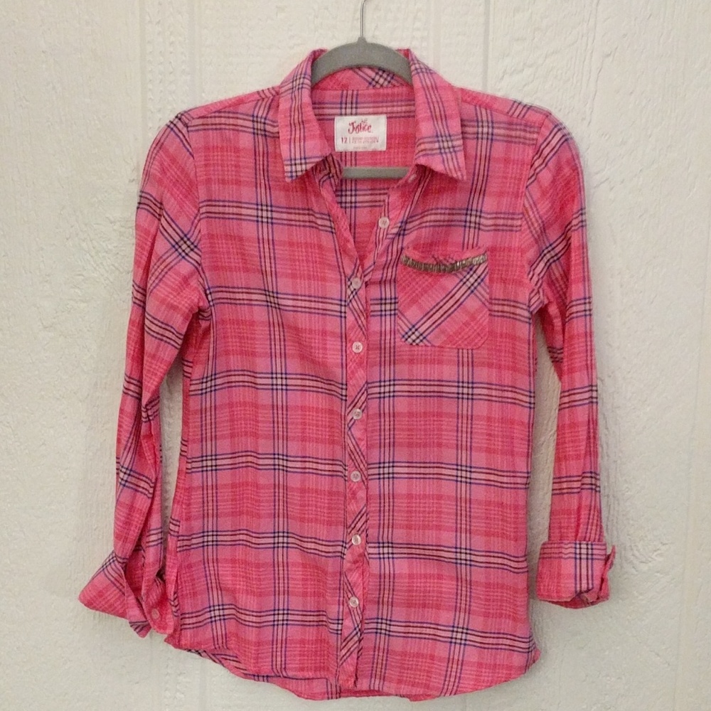 Justice Girls Button down with BLING